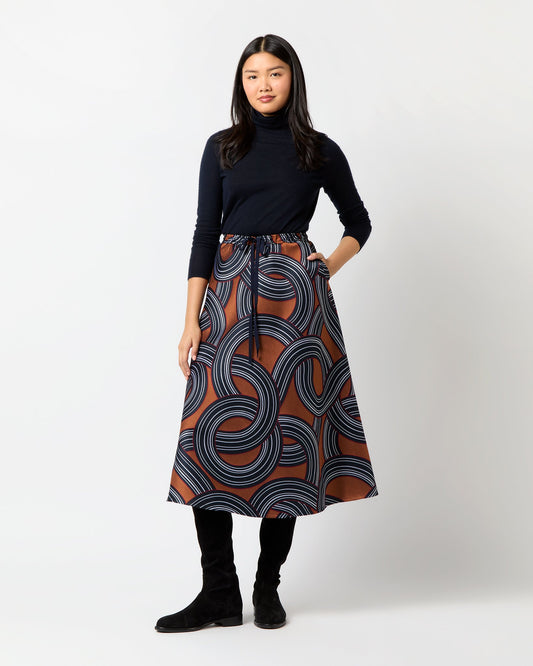 Drawstring Skirt in Montecarlo Jacquard