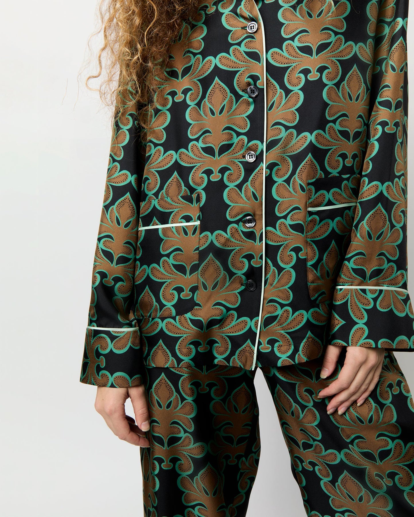 Pajama Shirt in Herald Silk Twill