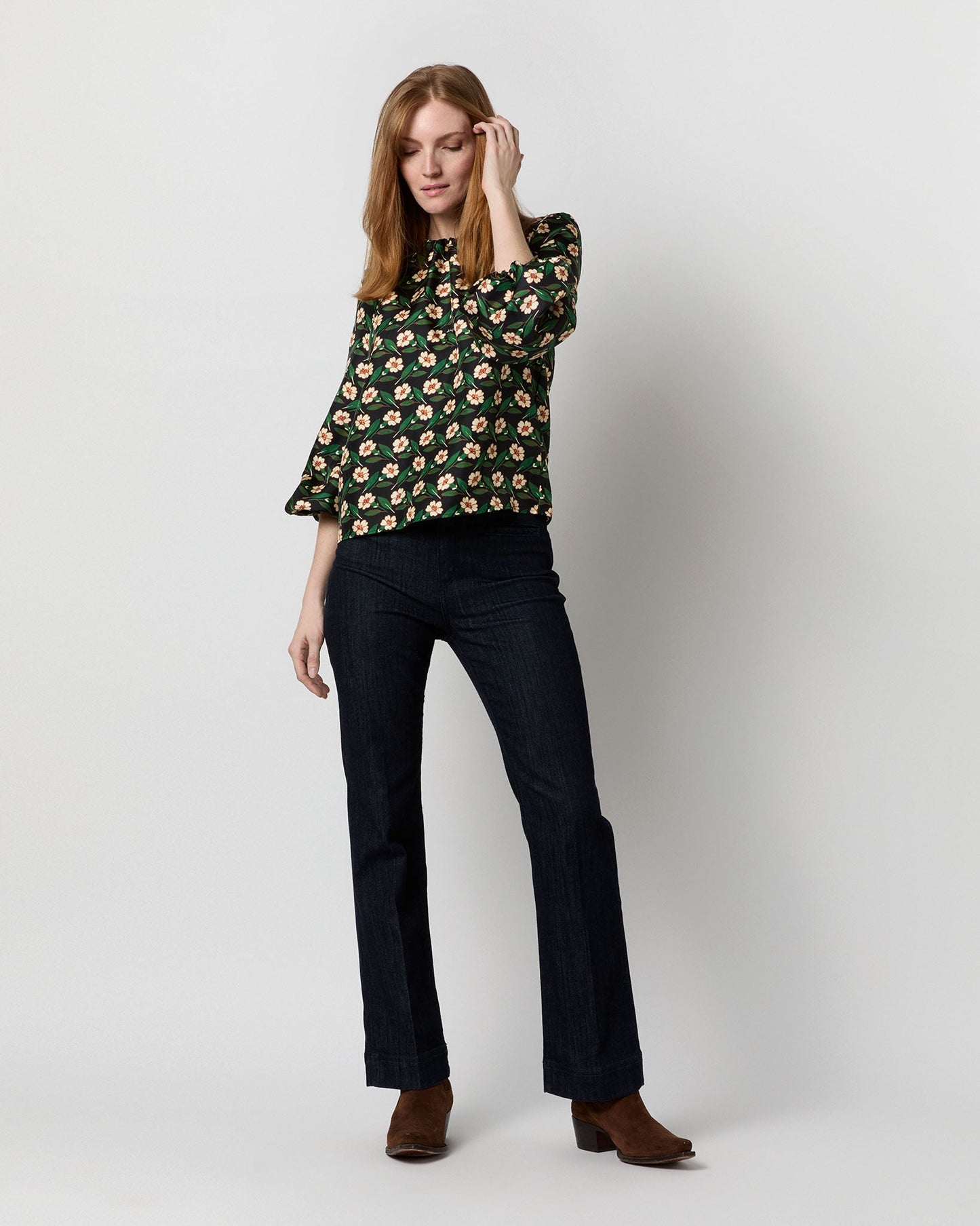 Charming Top in Black Mayfair Silk Twill