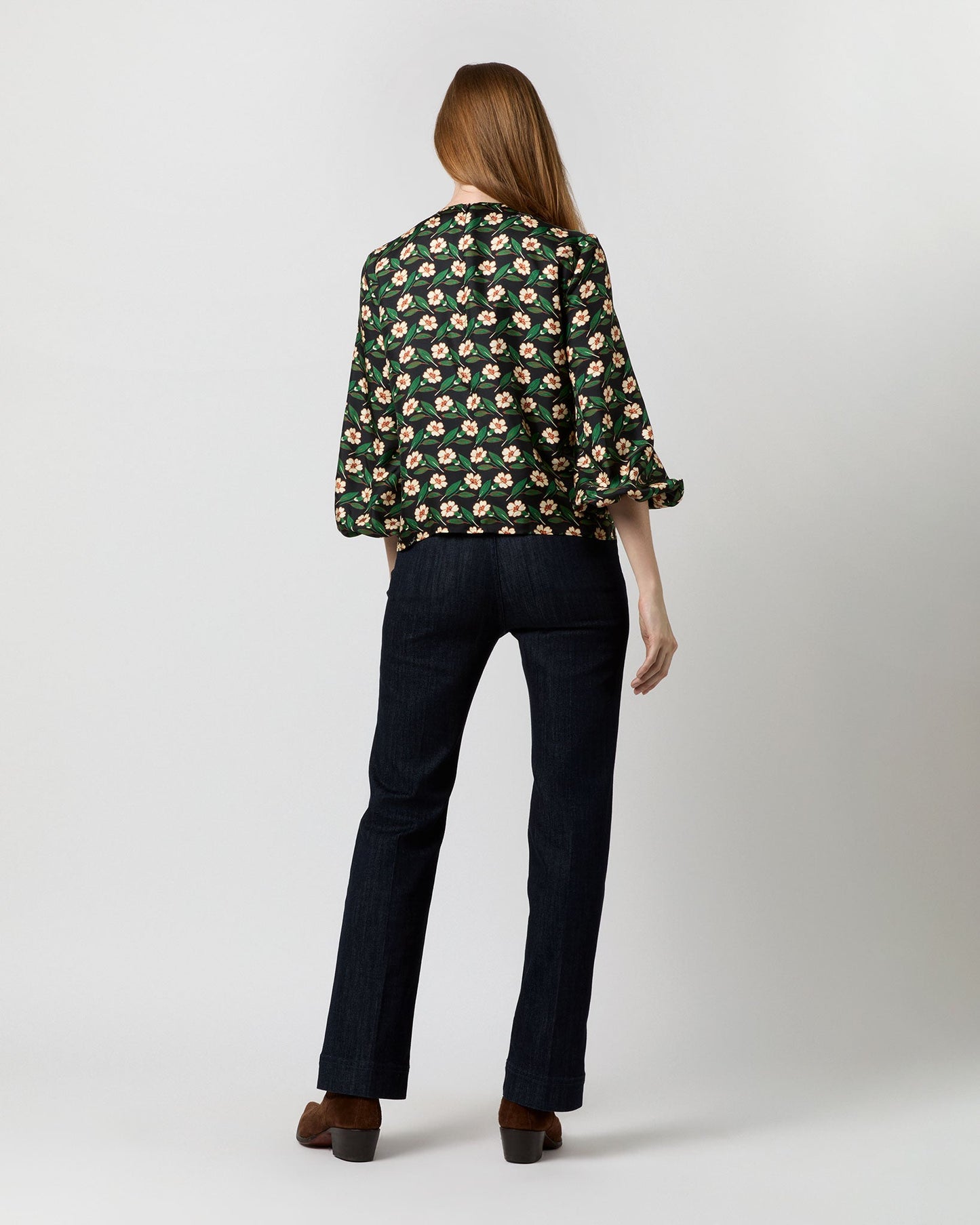 Charming Top in Black Mayfair Silk Twill