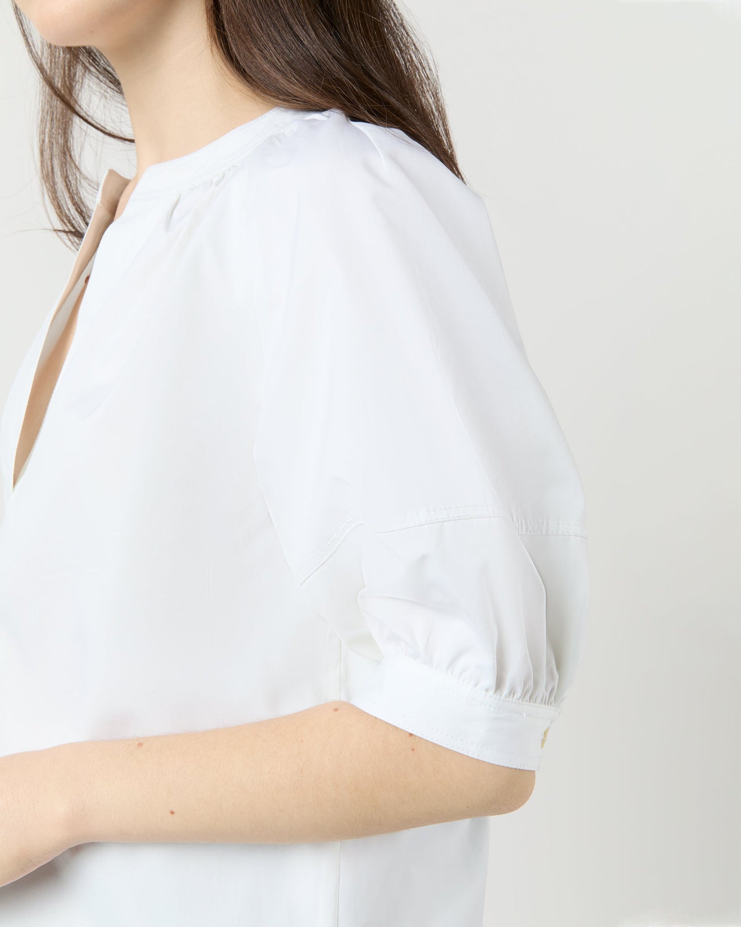 Selina Top in White Poplin