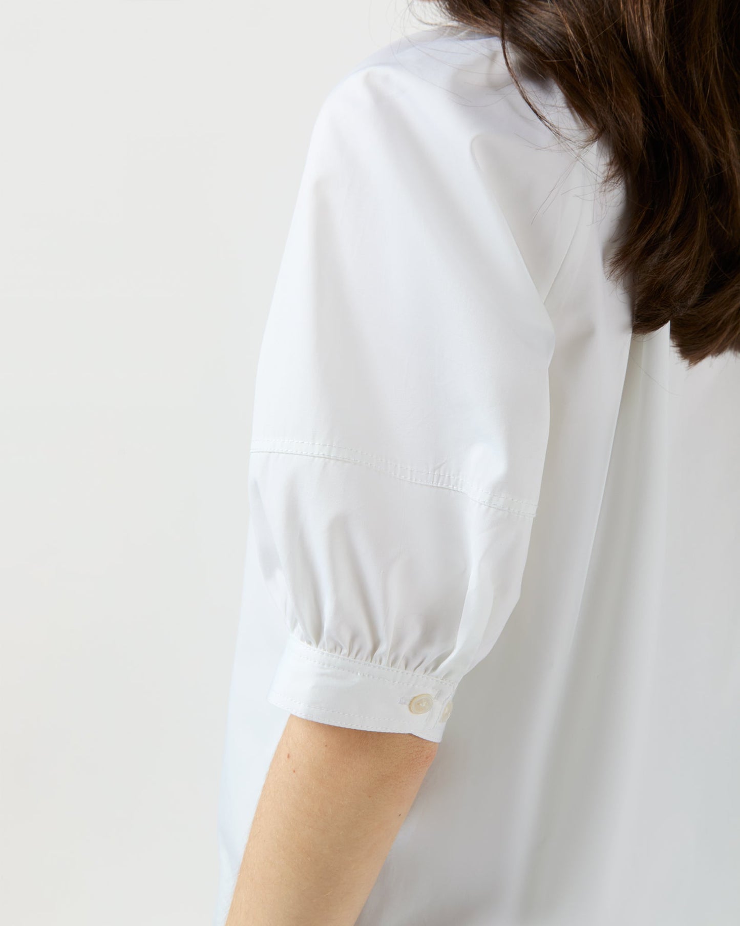 Selina Top in White Poplin