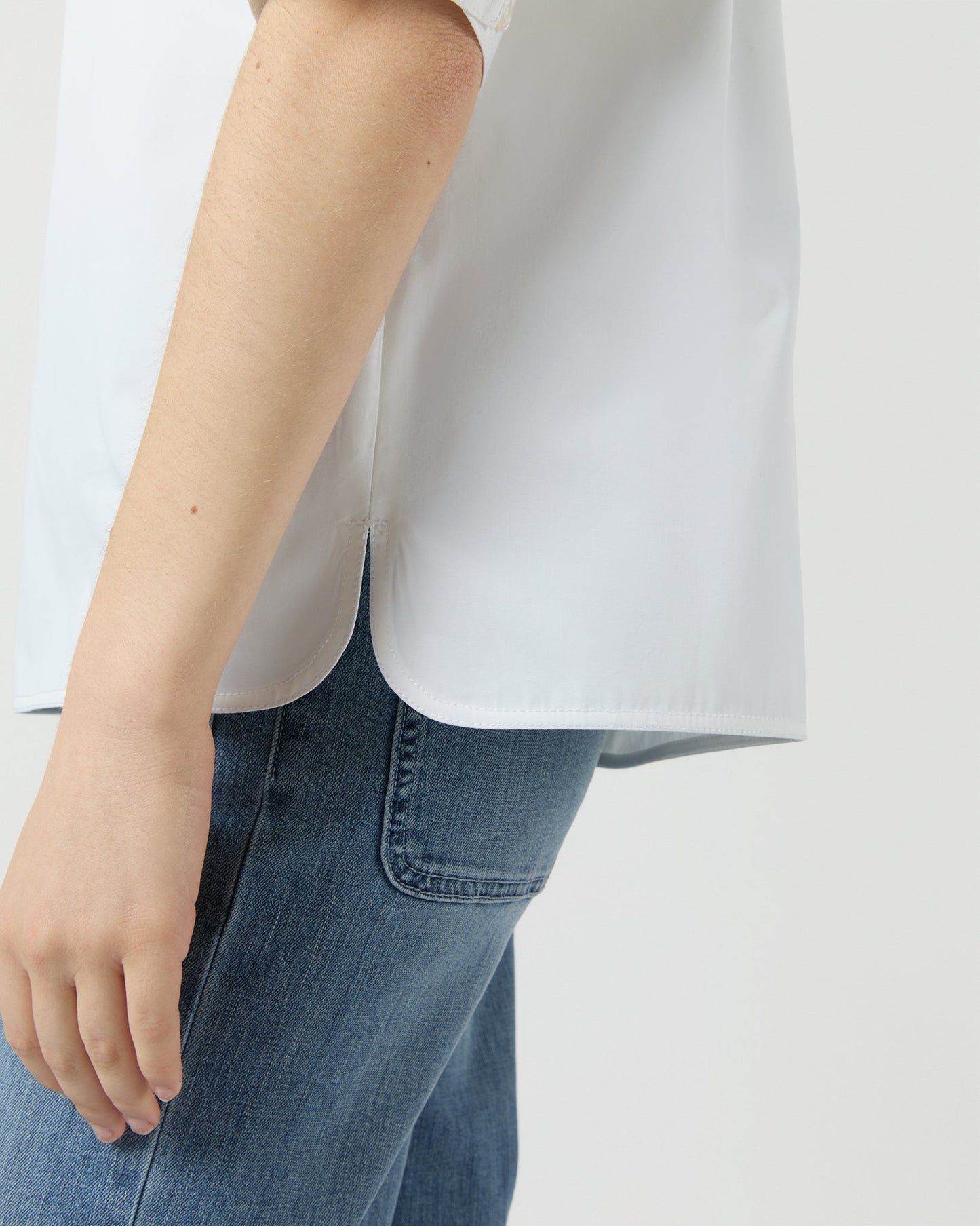 Selina Top in White Poplin