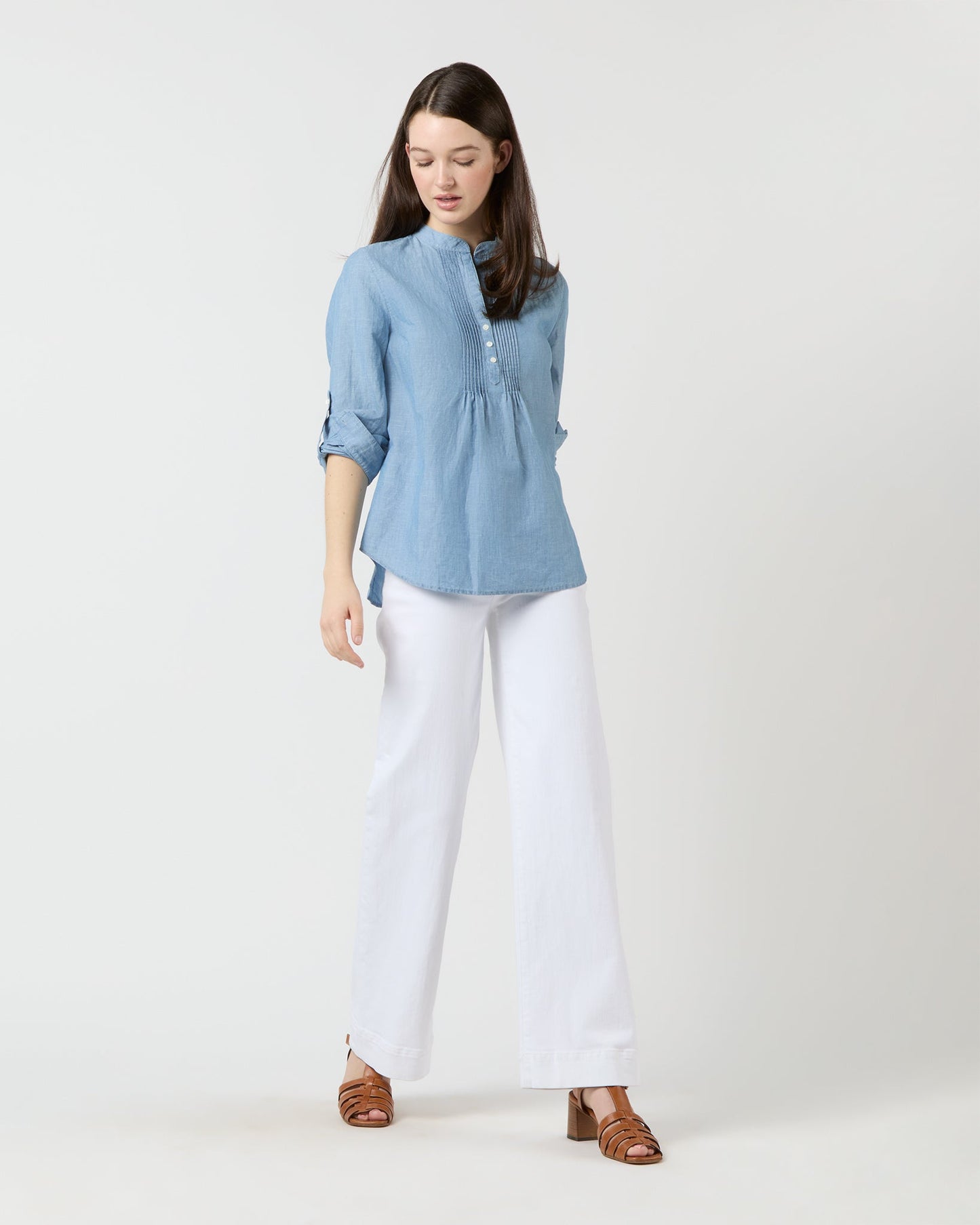 Robin Shirt in Extra Light Washed Cotolino Chambray