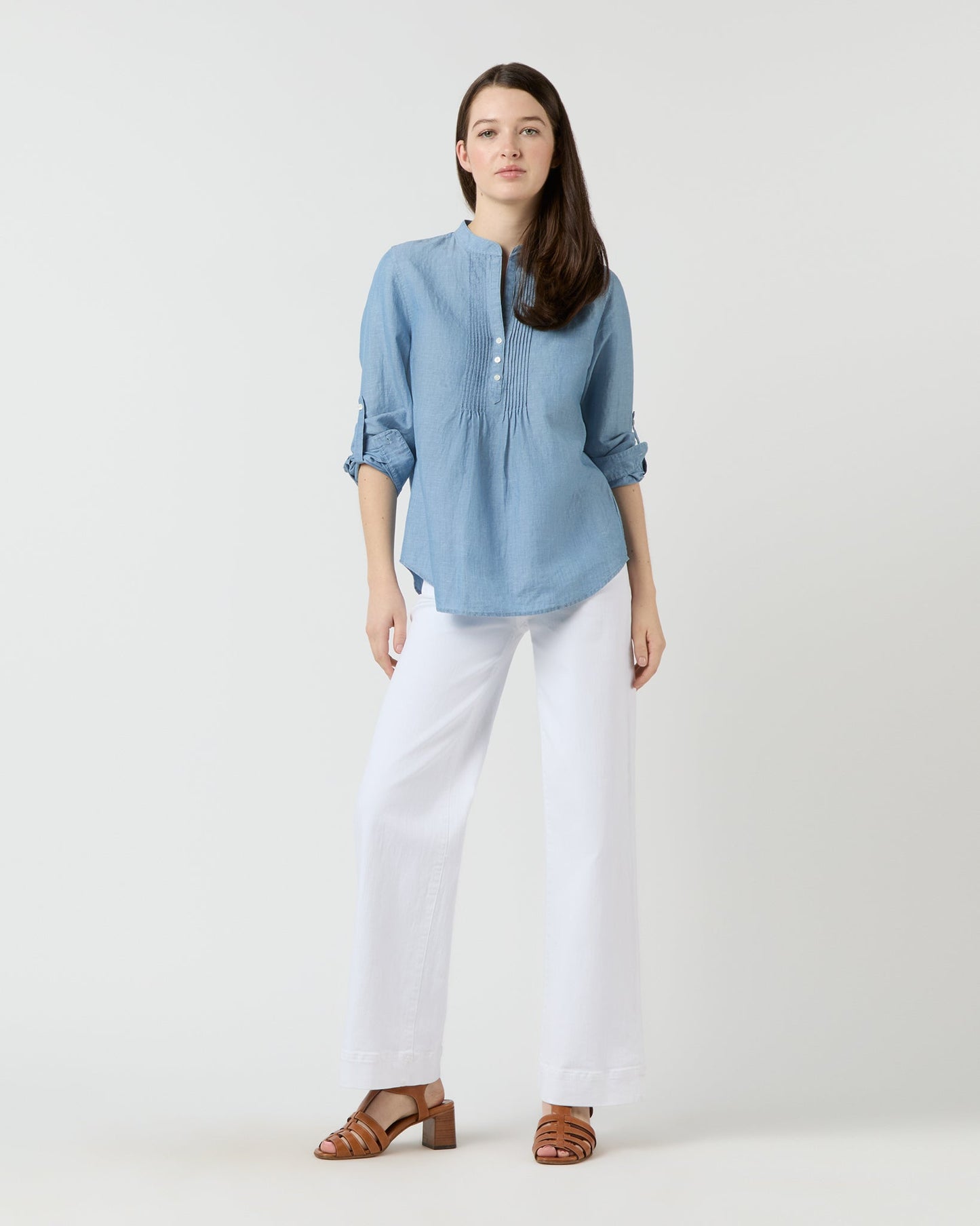 Robin Shirt in Extra Light Washed Cotolino Chambray