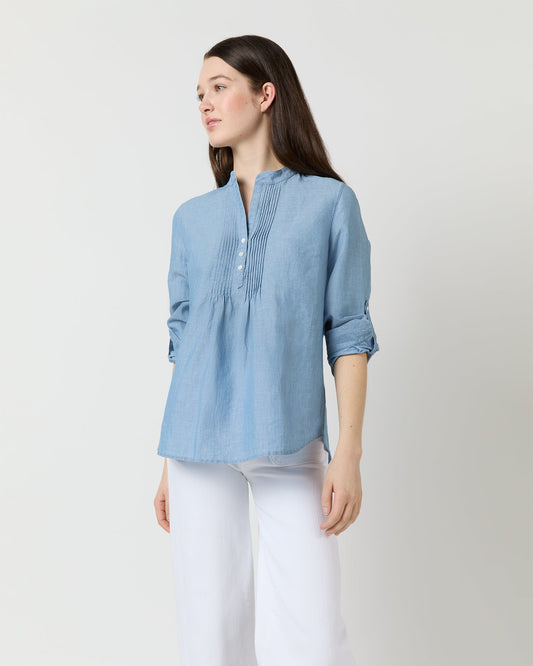 Robin Shirt in Extra Light Washed Cotolino Chambray