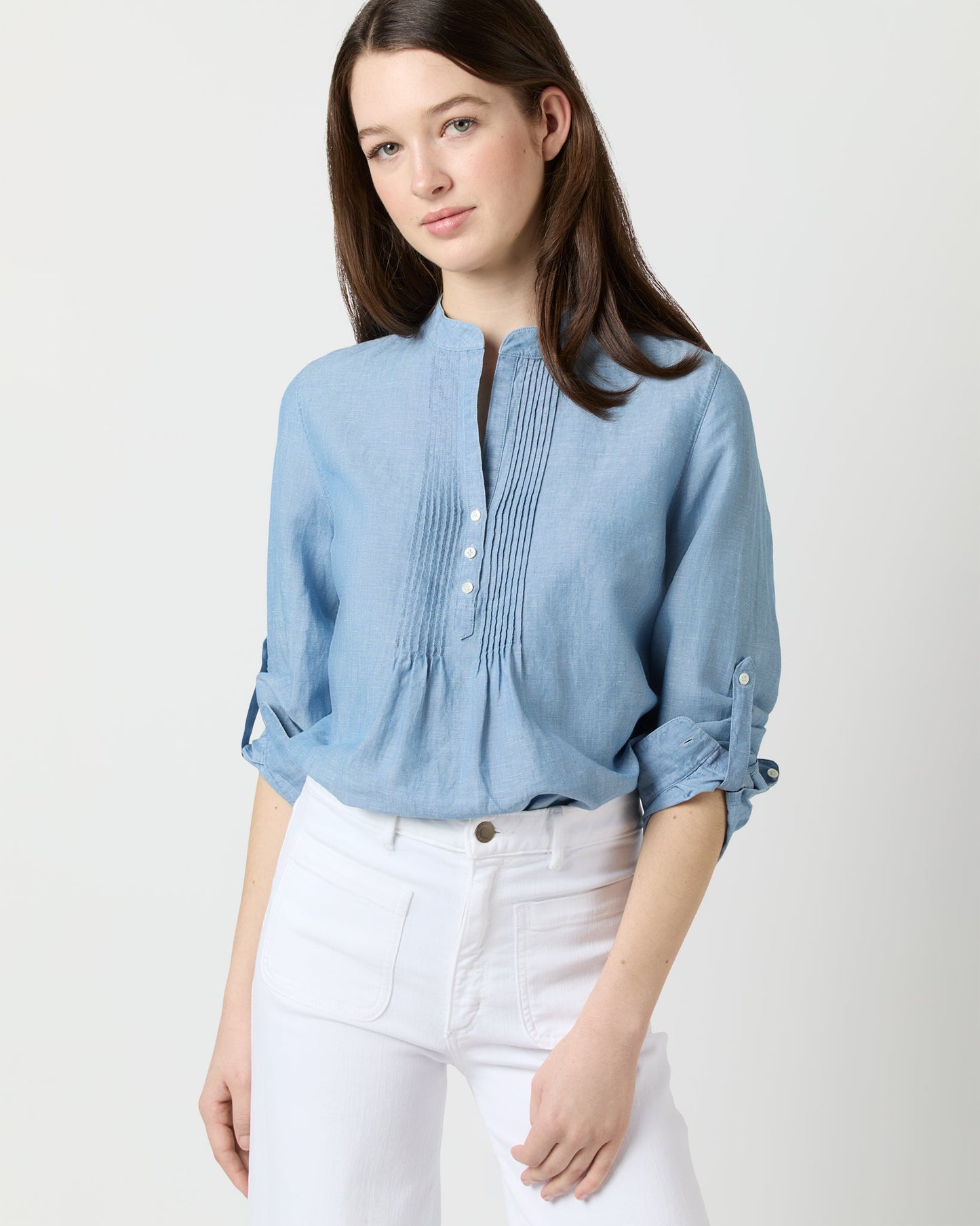 Robin Shirt in Extra Light Washed Cotolino Chambray