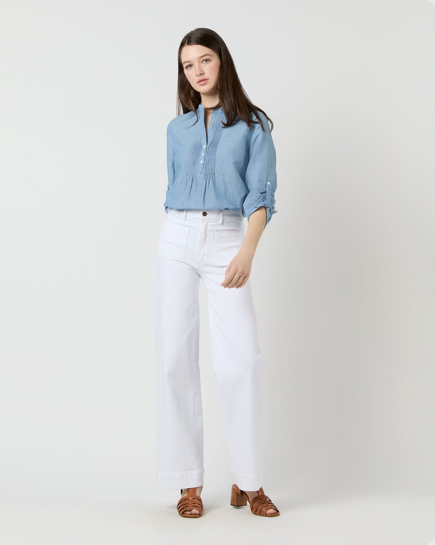 Robin Shirt in Extra Light Washed Cotolino Chambray