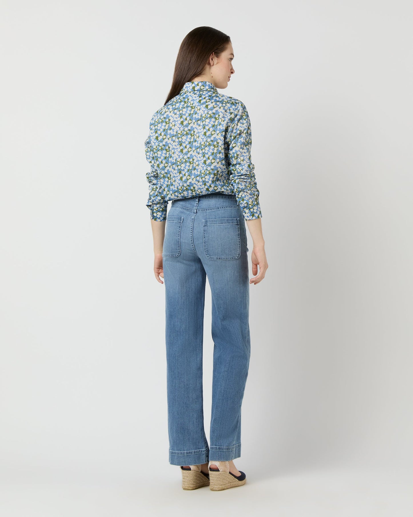 Tomboy Popover Shirt in Blue/Multi Mitsi Liberty Fabric