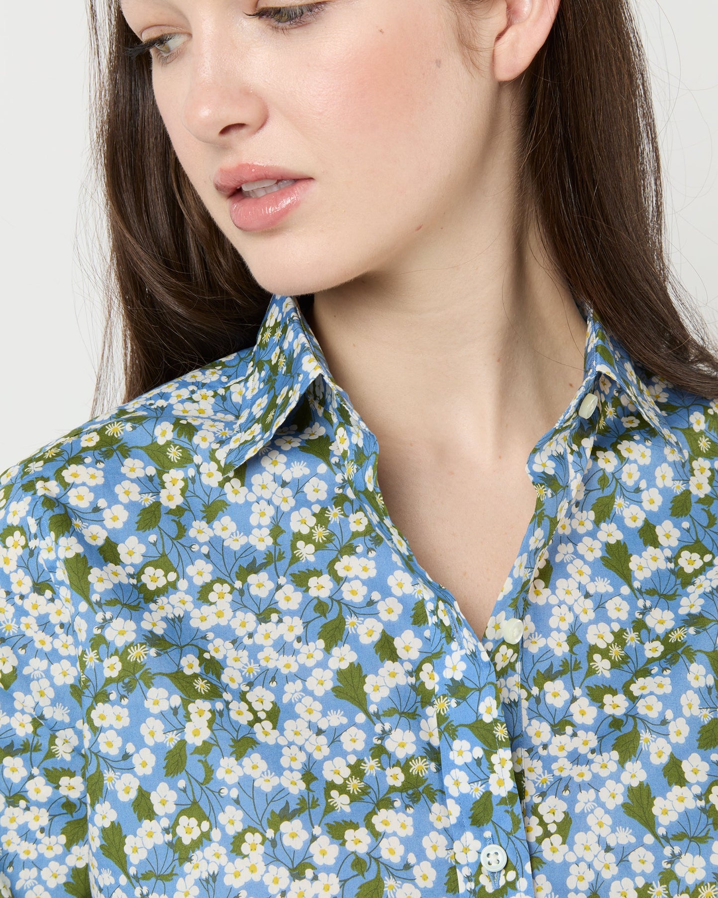 Tomboy Popover Shirt in Blue/Multi Mitsi Liberty Fabric