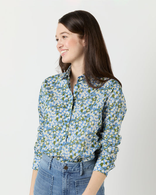 Tomboy Popover Shirt in Blue/Multi Mitsi Liberty Fabric