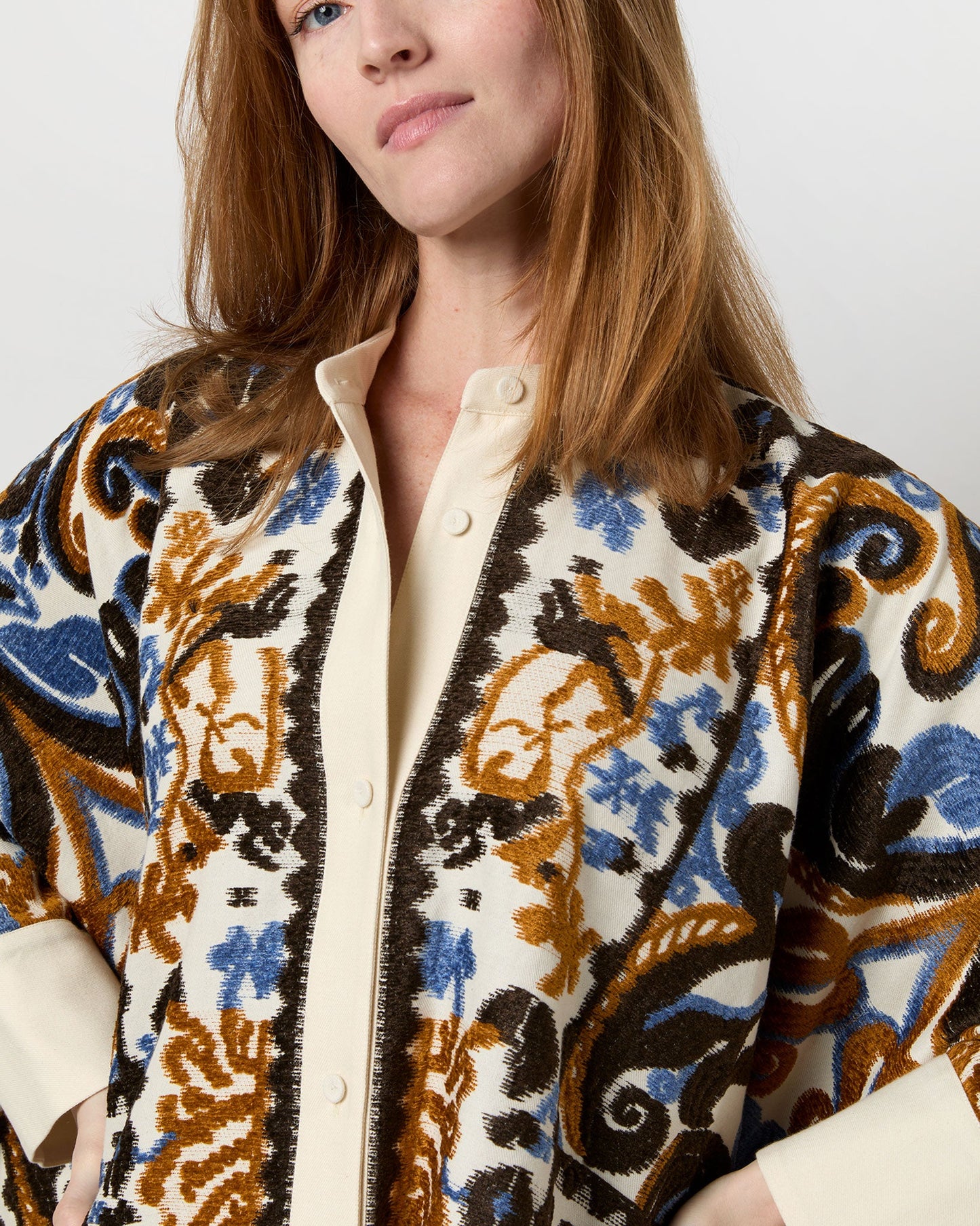 Foulard Jacket in Corsini Cream Jacquard