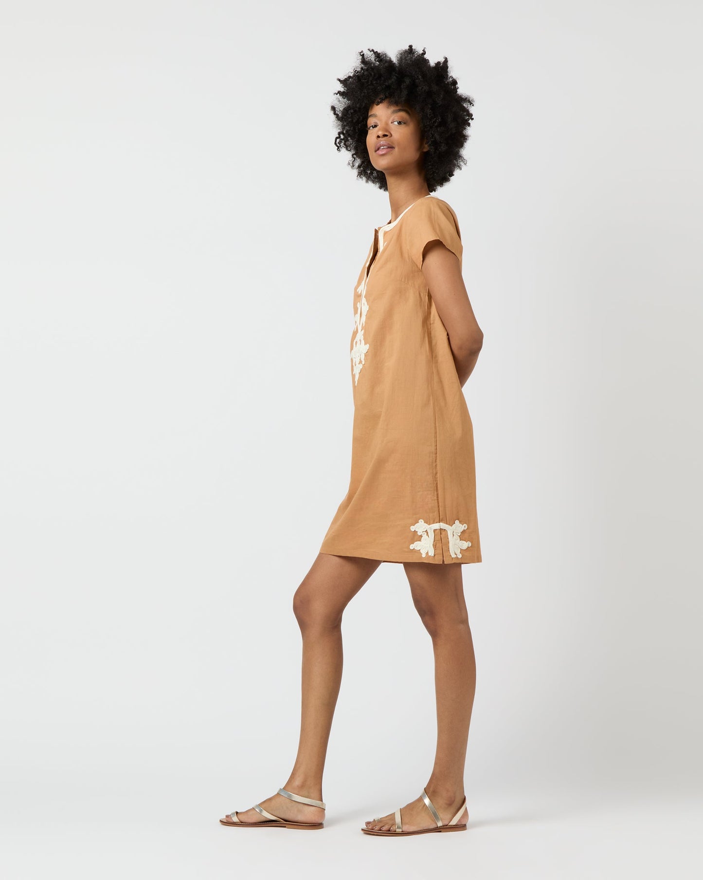 New York Mini Dress in Beige