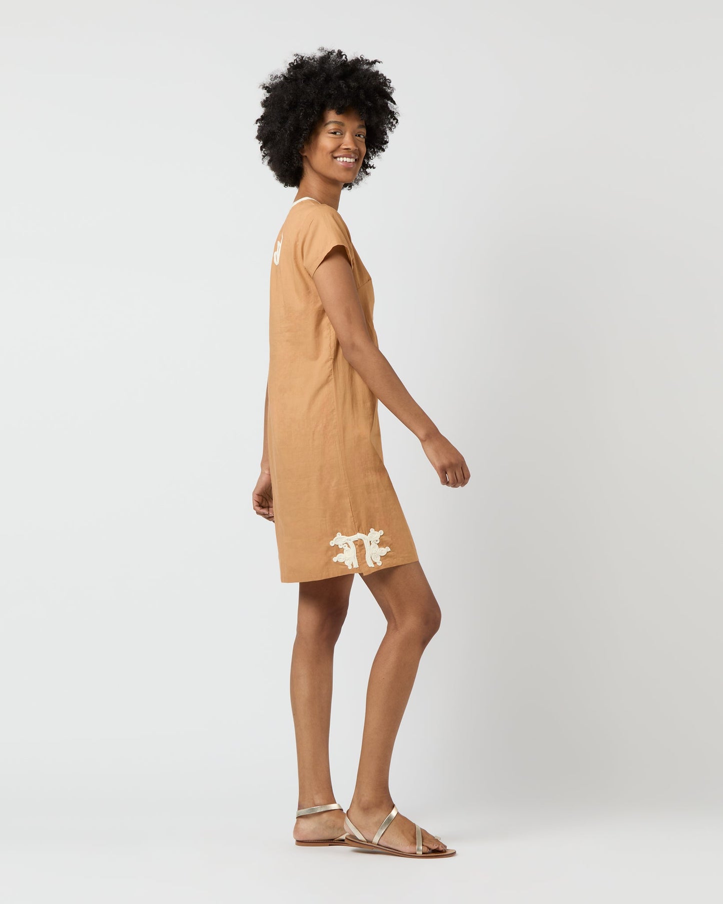 New York Mini Dress in Beige