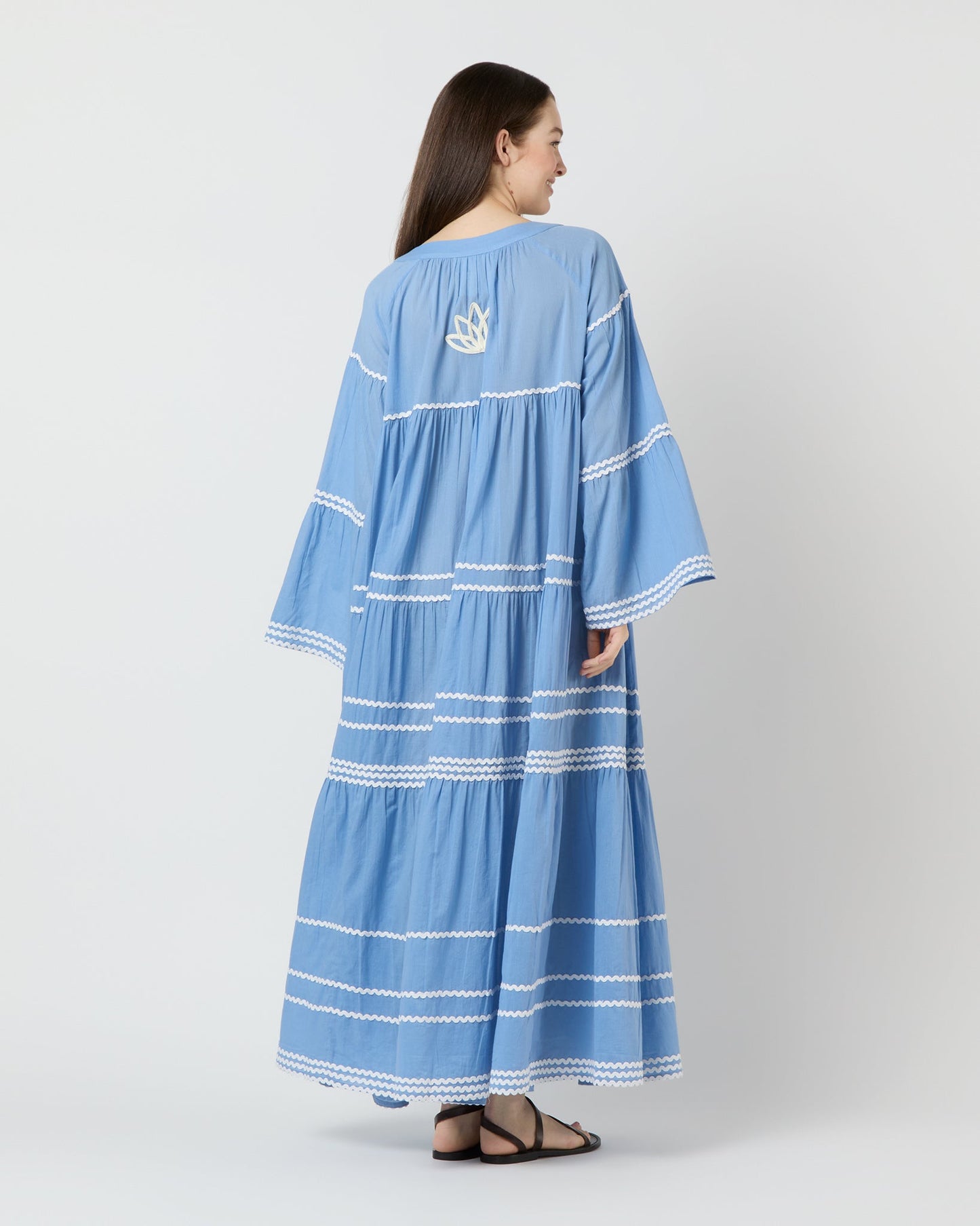 Pina Colada Long Sleeve Dress in Sky Blue