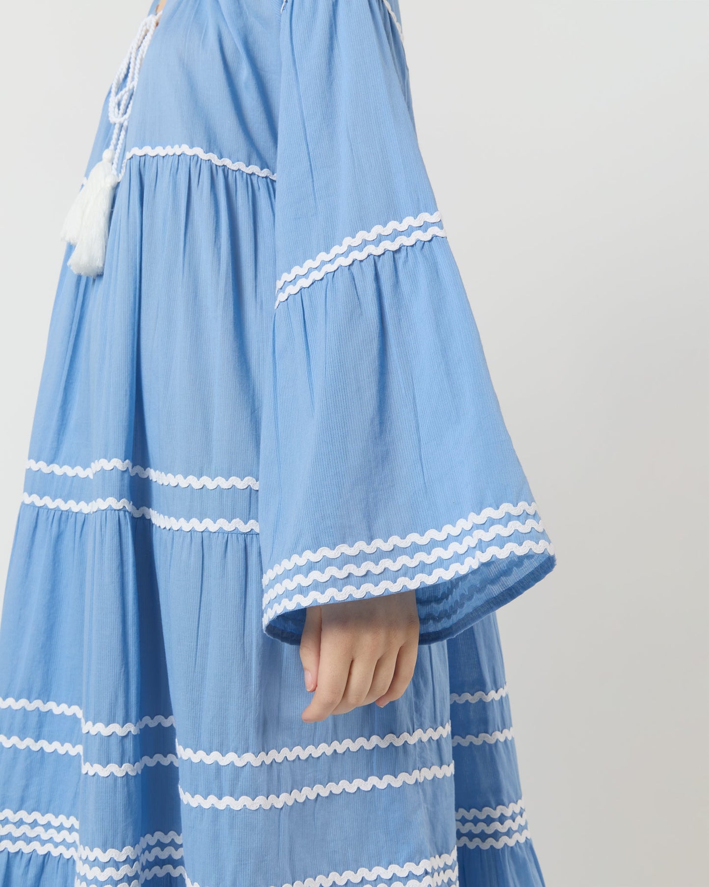 Pina Colada Long Sleeve Dress in Sky Blue